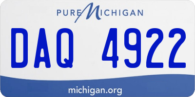 MI license plate DAQ4922