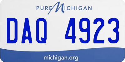 MI license plate DAQ4923