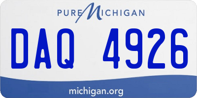 MI license plate DAQ4926