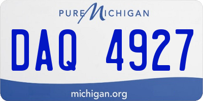 MI license plate DAQ4927