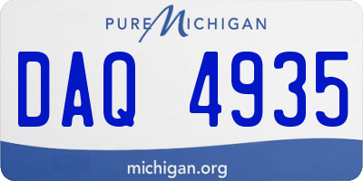 MI license plate DAQ4935