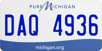 MI license plate DAQ4936