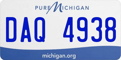 MI license plate DAQ4938