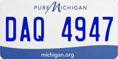 MI license plate DAQ4947
