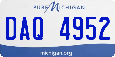 MI license plate DAQ4952