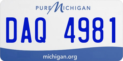MI license plate DAQ4981