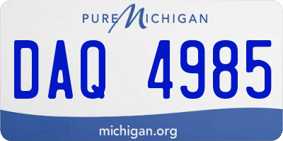 MI license plate DAQ4985
