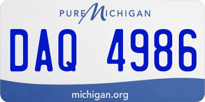 MI license plate DAQ4986