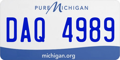 MI license plate DAQ4989