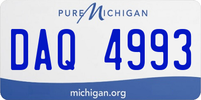 MI license plate DAQ4993