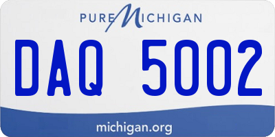 MI license plate DAQ5002