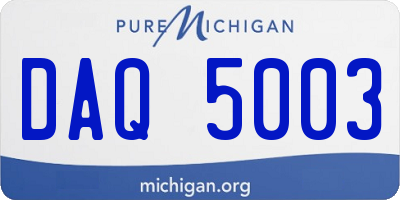 MI license plate DAQ5003