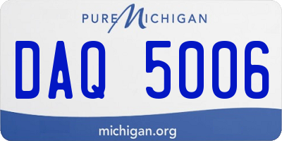 MI license plate DAQ5006