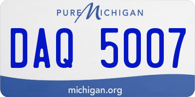 MI license plate DAQ5007