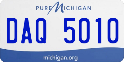 MI license plate DAQ5010