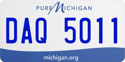 MI license plate DAQ5011