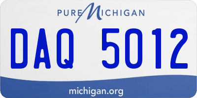 MI license plate DAQ5012