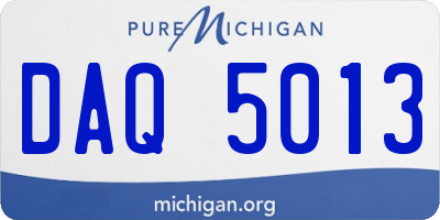 MI license plate DAQ5013