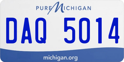 MI license plate DAQ5014