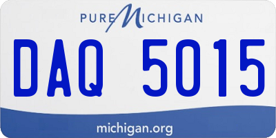 MI license plate DAQ5015