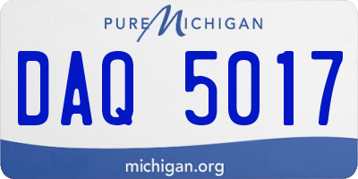 MI license plate DAQ5017