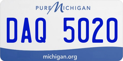 MI license plate DAQ5020