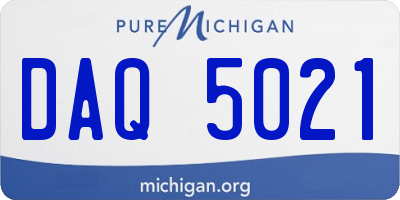 MI license plate DAQ5021