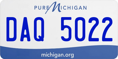 MI license plate DAQ5022