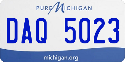 MI license plate DAQ5023