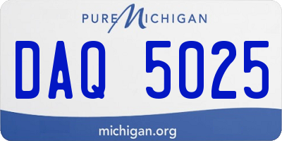 MI license plate DAQ5025