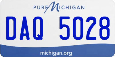 MI license plate DAQ5028