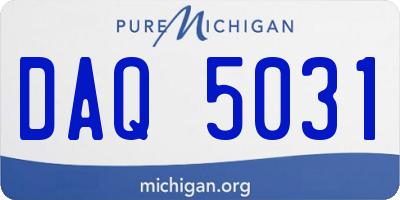 MI license plate DAQ5031