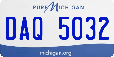 MI license plate DAQ5032