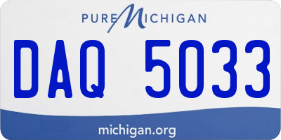 MI license plate DAQ5033