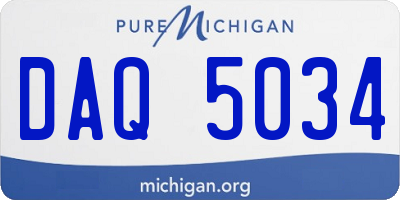 MI license plate DAQ5034