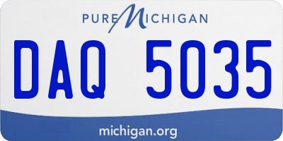 MI license plate DAQ5035