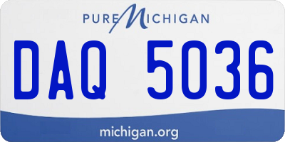 MI license plate DAQ5036