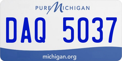 MI license plate DAQ5037