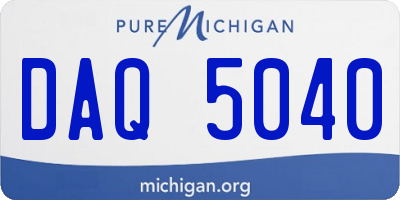 MI license plate DAQ5040