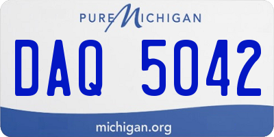 MI license plate DAQ5042