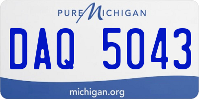 MI license plate DAQ5043