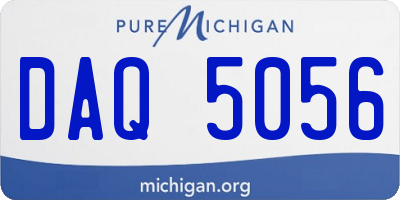 MI license plate DAQ5056