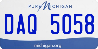 MI license plate DAQ5058