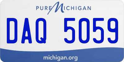 MI license plate DAQ5059