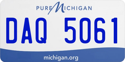 MI license plate DAQ5061