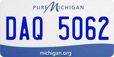 MI license plate DAQ5062