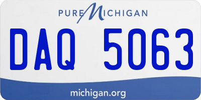 MI license plate DAQ5063