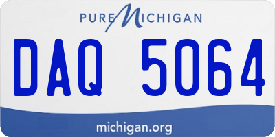 MI license plate DAQ5064