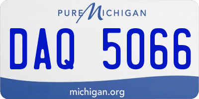 MI license plate DAQ5066