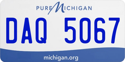 MI license plate DAQ5067